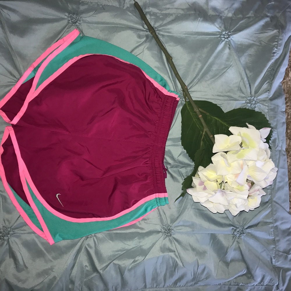 Pink and Green Nike Shorts